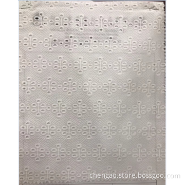 Rhombic Flower Cotton Embroider Fabric
